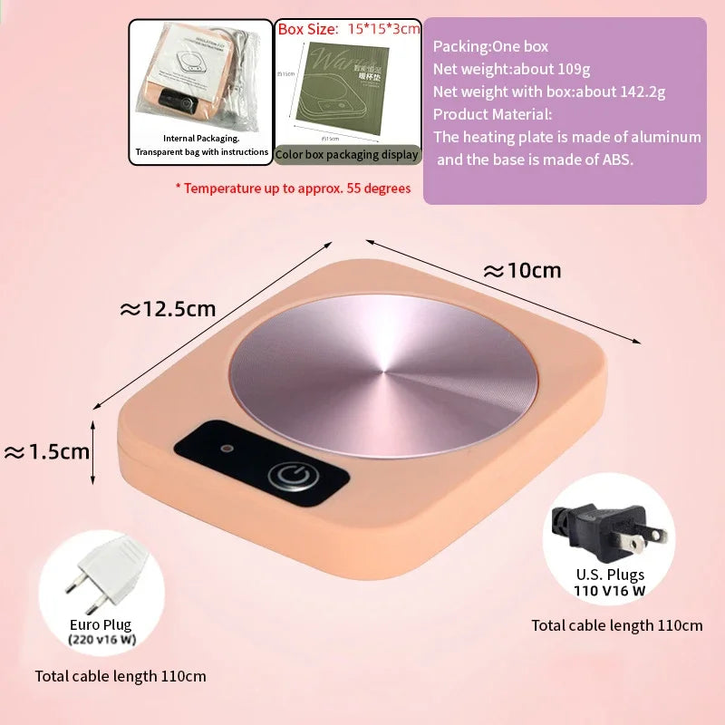 Smart 55  Degrees Warm Cup Warmer EU US Plug 220V 110V Insulated Heating Pad Heating Coaster for Milk Coffee Office Tea Home Use