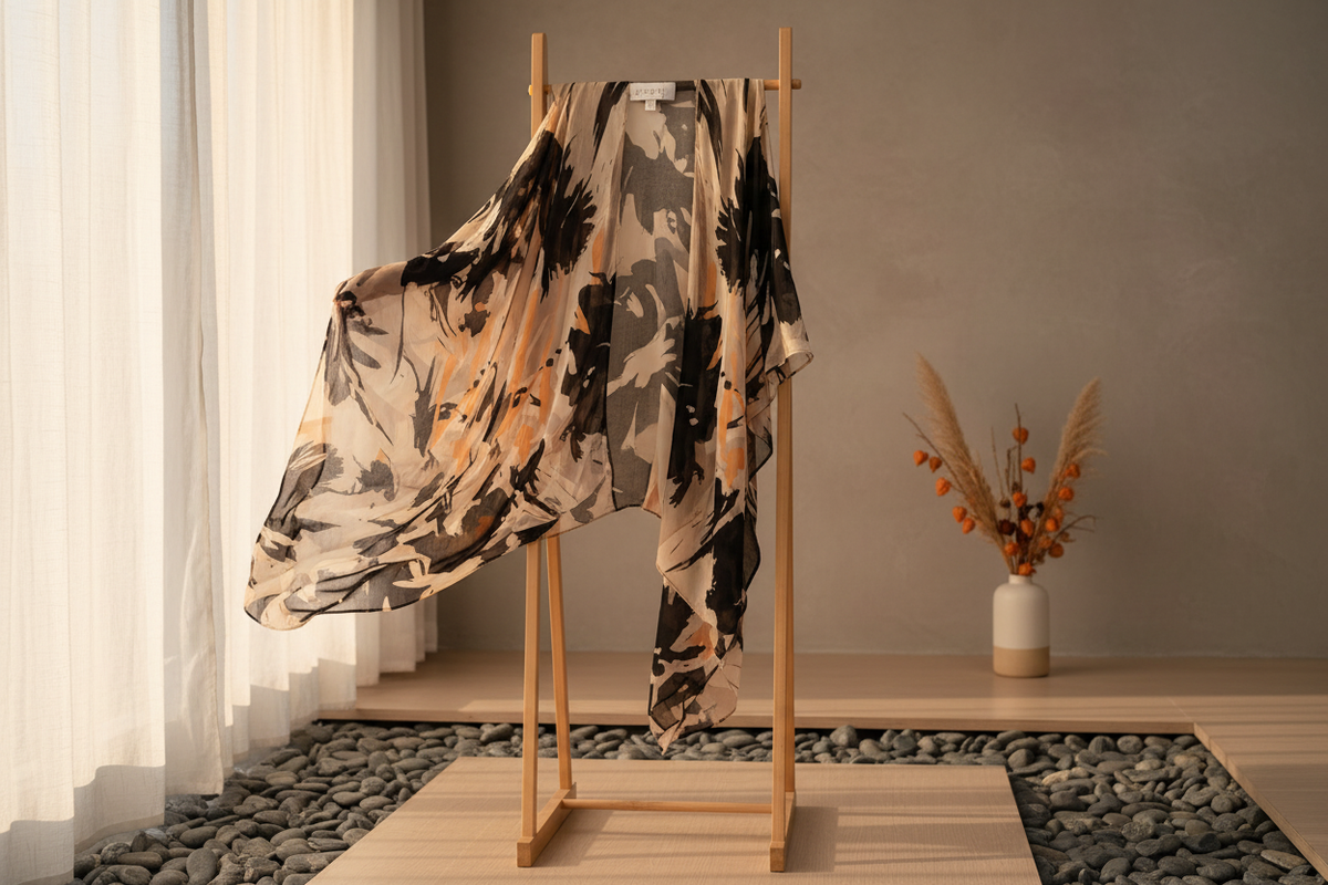 Ember Bloom Kimono in elegant setting